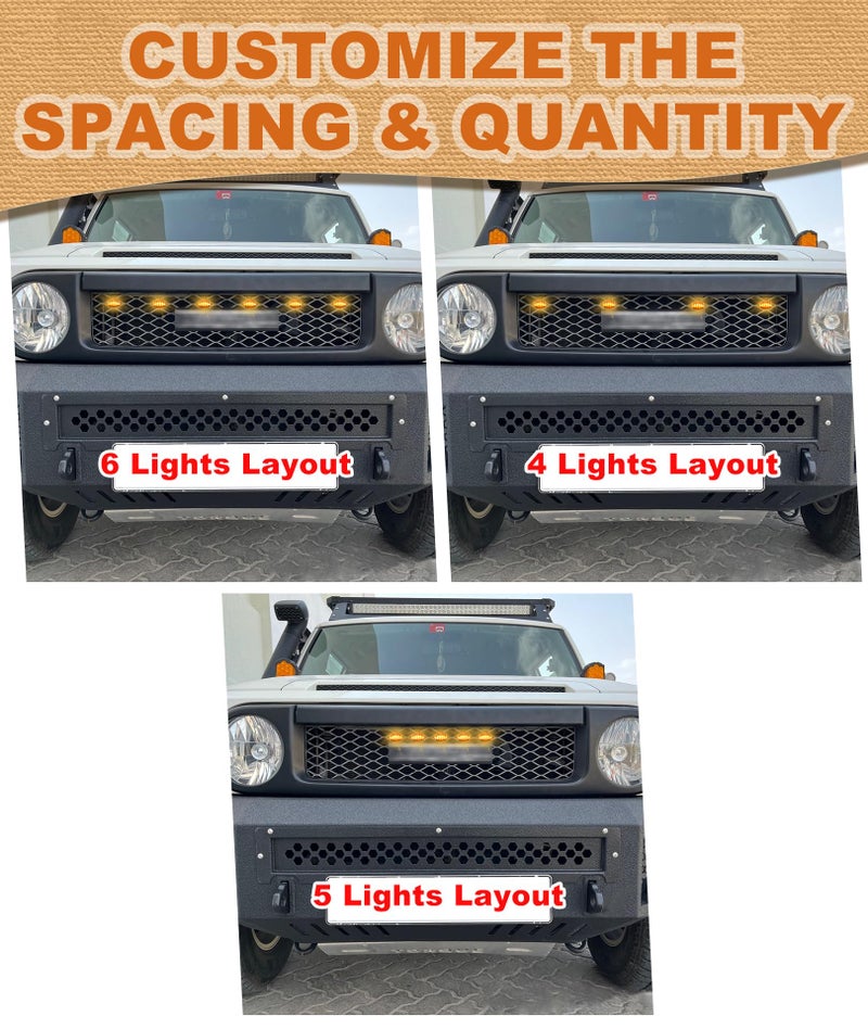 NEOXIST LED Grill Lights for Toyota FJ Cruiser 2007-2022 Front Grille Lights Bar Head Running Light for FJ Cruiser Exterior Accessories (Yellow) - Image 5