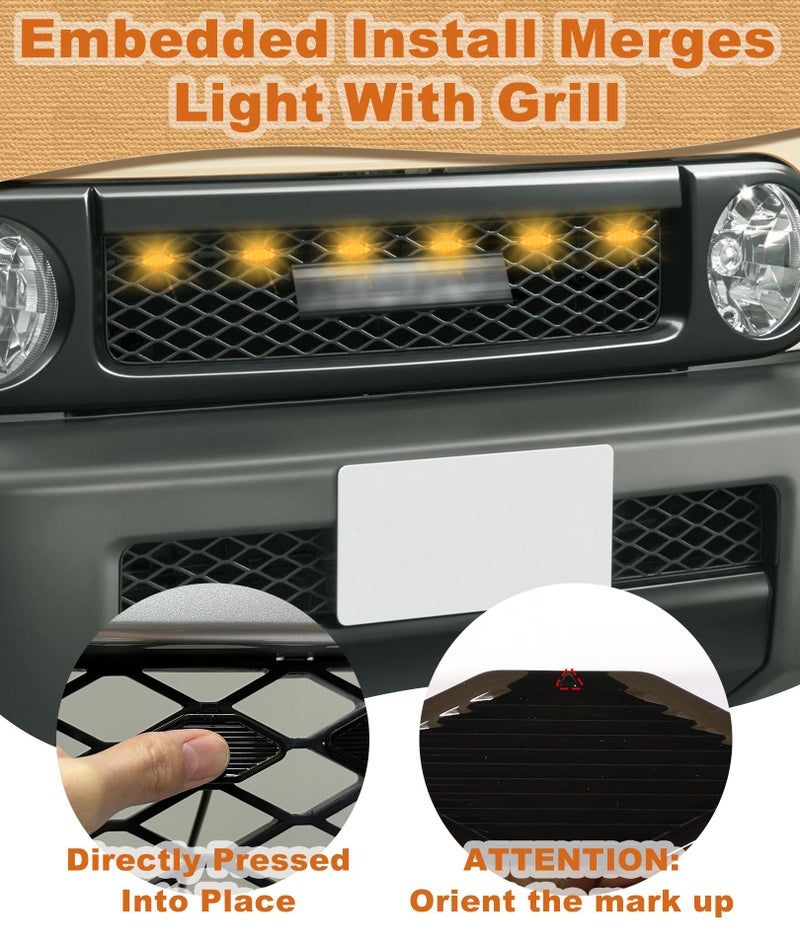 NEOXIST LED Grill Lights for Toyota FJ Cruiser 2007-2022 Front Grille Lights Bar Head Running Light for FJ Cruiser Exterior Accessories (Yellow) - Image 2