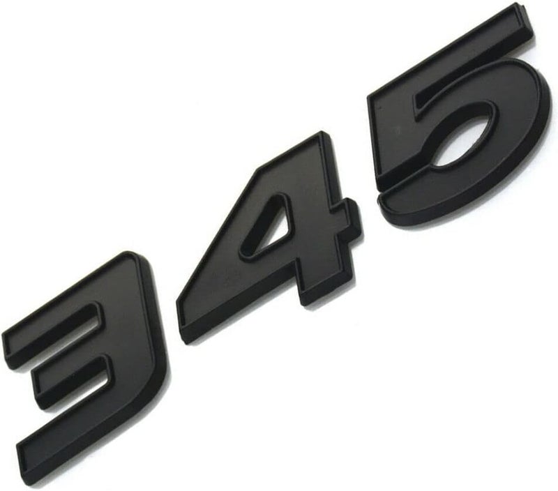 2X 345 Car Emblem 3D Badge Letter Sticker Replacement for 345 Full Matte Black - Image 4