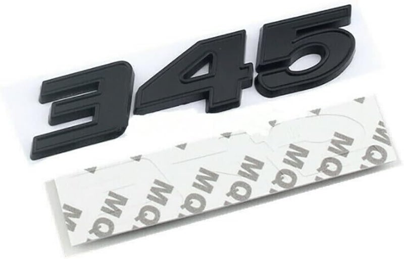 2X 345 Car Emblem 3D Badge Letter Sticker Replacement for 345 Full Matte Black - Image 3