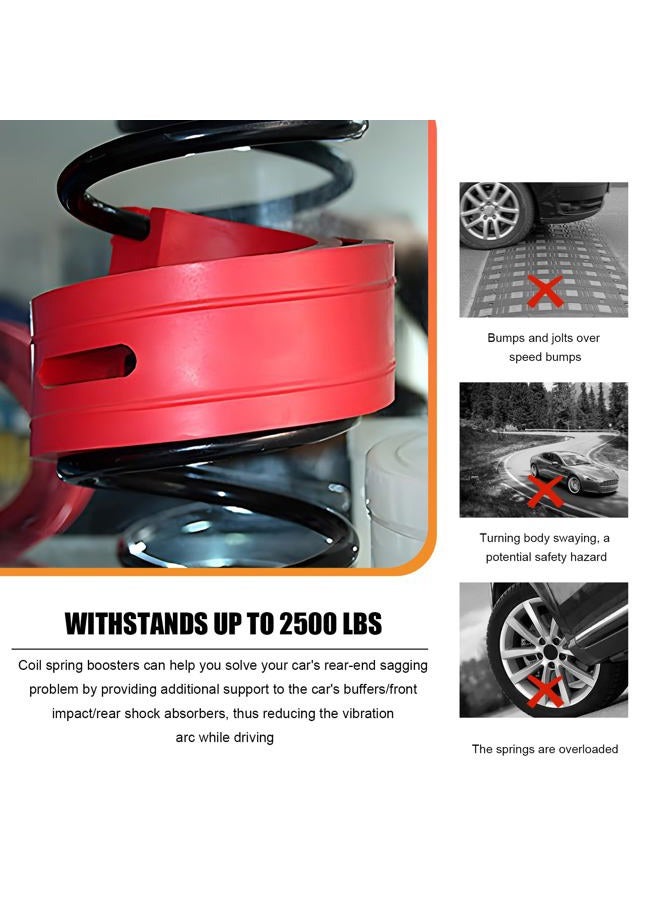 MTRPS 2 PCS Rubber Coil Spring Spacer for Car, Heavy-Duty Front Rear Spacer Booster for 1.45"-1.65" Springs Spacing, Universal Coil Springs Lift Spacers for Enhancing Spring Rate - Image 4