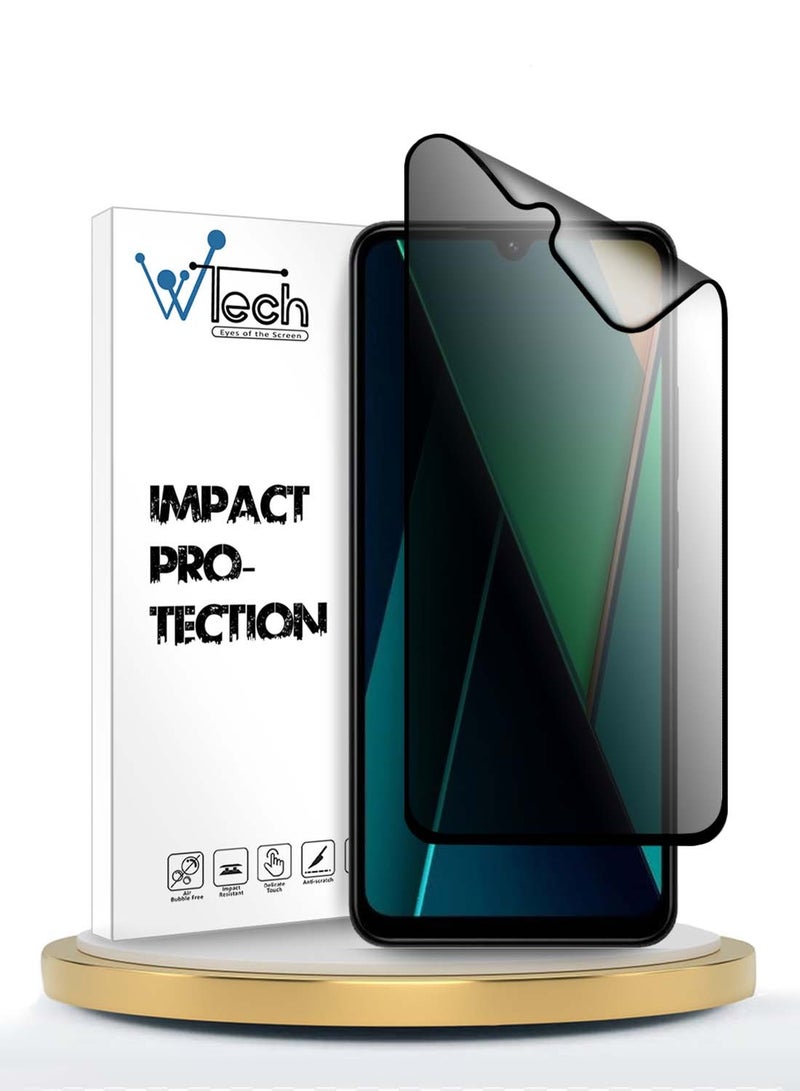 Wtech Xiaomi Poco C75 4G 2024 Nano Ceramic Privacy Full Glue Full Cover Matte Flexible Screen Protector - Clear/Black - Image 1