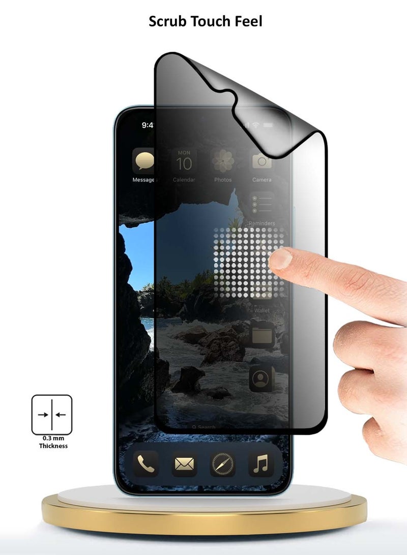 Wtech Xiaomi Poco C75 4G 2024 Nano Ceramic Privacy Full Glue Full Cover Matte Flexible Screen Protector - Clear/Black - Image 3