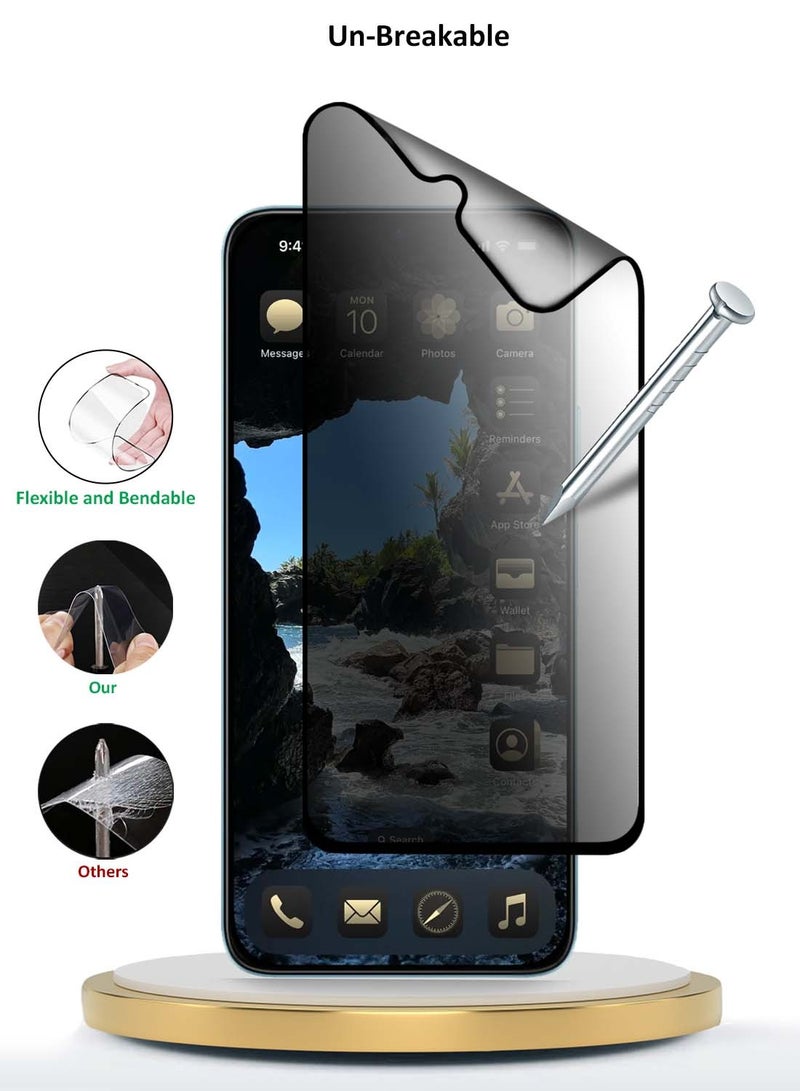 Wtech Xiaomi Poco C75 4G 2024 Nano Ceramic Privacy Full Glue Full Cover Matte Flexible Screen Protector - Clear/Black - Image 4