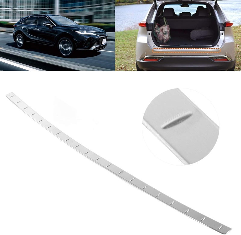 woobles Rear Sill Plate Guard Cover Trim, Rear Bumper Trunk Sill Plate Guard Stainless Steel Protector Fit for Harrier Venza XU80 2020 2021 (Silver Titanium) - Image 5