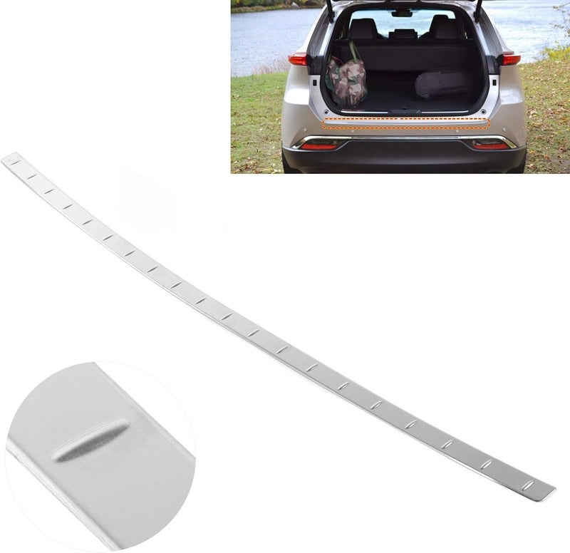 woobles Rear Sill Plate Guard Cover Trim, Rear Bumper Trunk Sill Plate Guard Stainless Steel Protector Fit for Harrier Venza XU80 2020 2021 (Silver Titanium) - Image 3