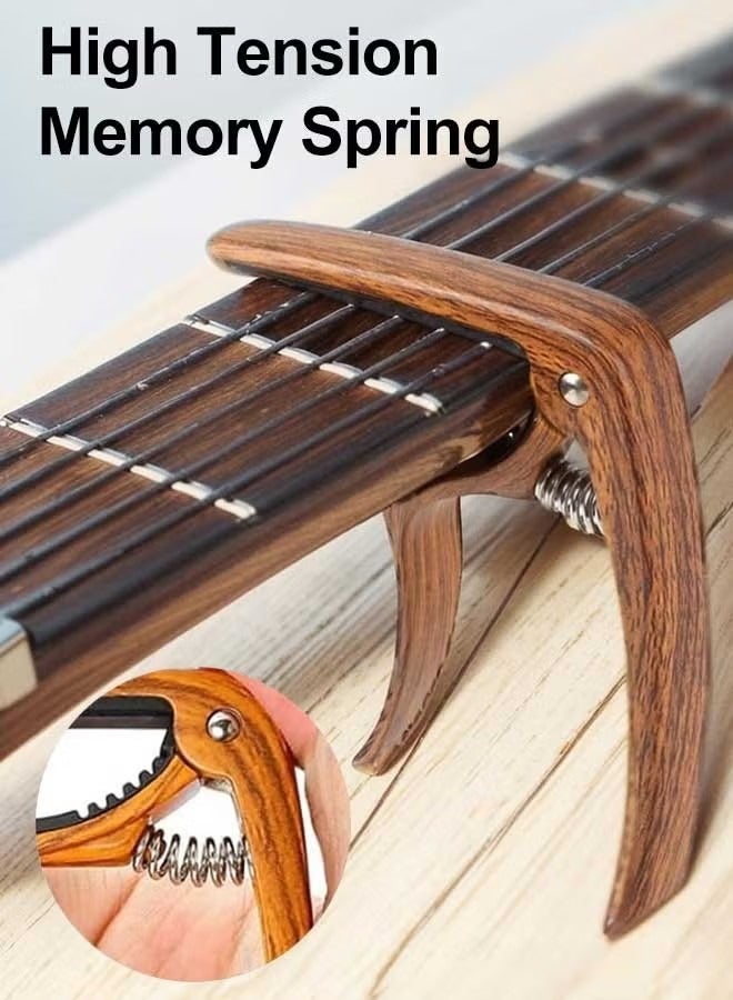 Guitar Capo, Guitar Accessories Trigger Capo Clip with 5pcs Guitar Picks for Acoustic and Electric Guitars,Ukulele (1pack) - Image 3