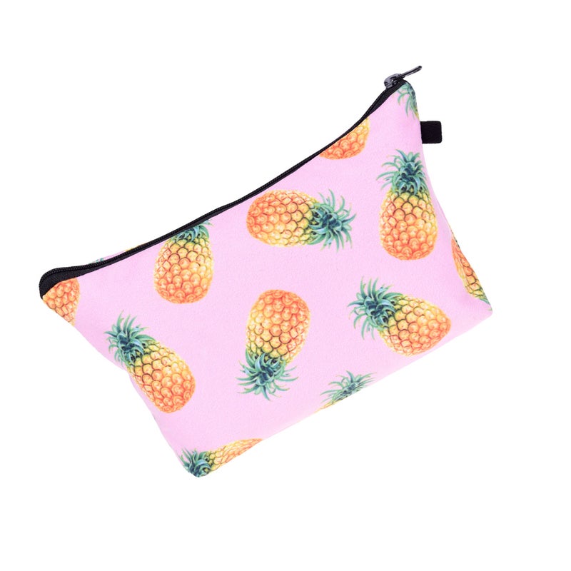 Pineapple Printed Cosmetic Bags Portable Makeup Pouch Cosmetics Toiletries Storage Bag Organizer for Women Female - Image 3