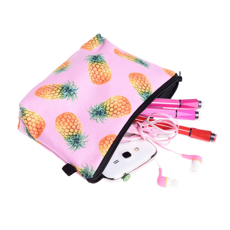 Pineapple Printed Cosmetic Bags Portable Makeup Pouch Cosmetics Toiletries Storage Bag Organizer for Women Female - Image 4