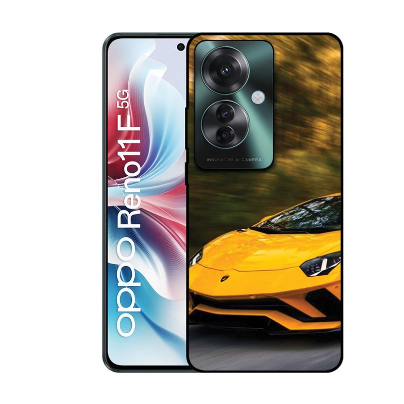 EYE CATCH Printed Protective Case Cover For Oppo Reno 11 F -  Yellow Lamborghini - Image 1