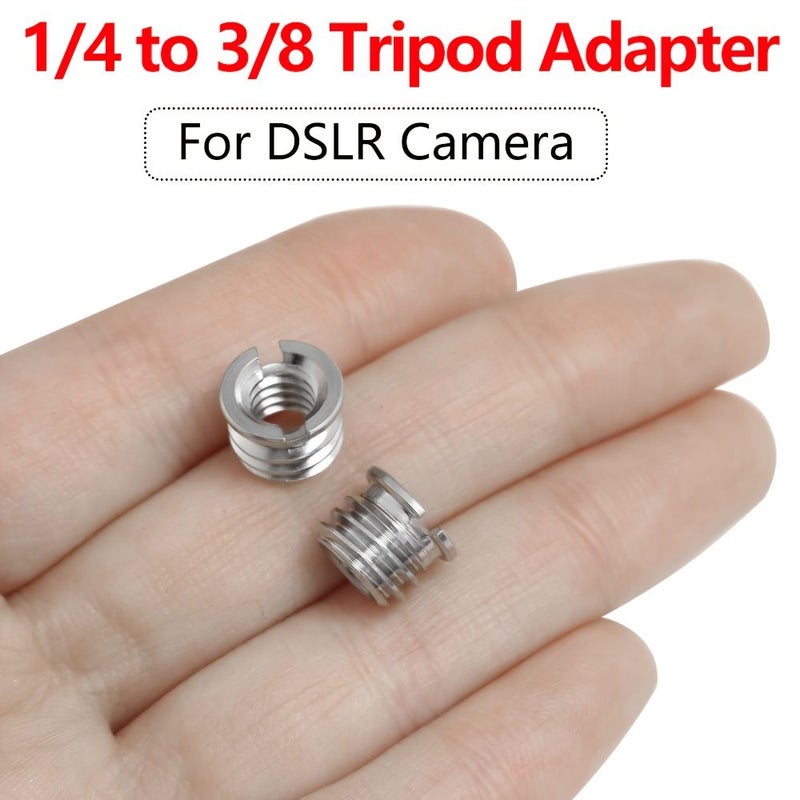 1 4 Inch 20 Female To 3 8 Inch 16 Male Tripod Thread Adapter Stainless Steel Standard Screw Converter For DSLR Camera Monopod Stand 1pc - Image 1