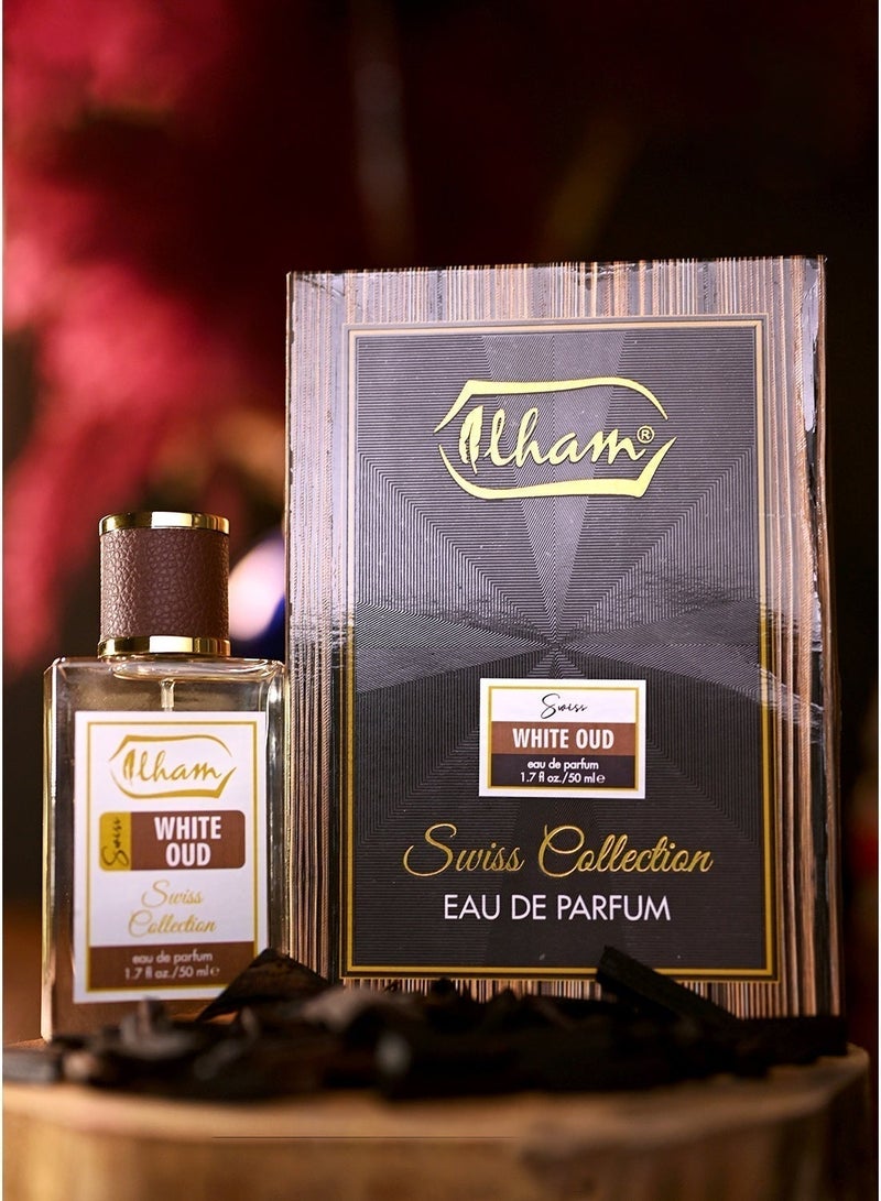 ILHAM PERFUMES Ilham Swiss White Oud (50ml+5ml) 10% EXTRA 55ml EDP FOR UNISEX - Image 1