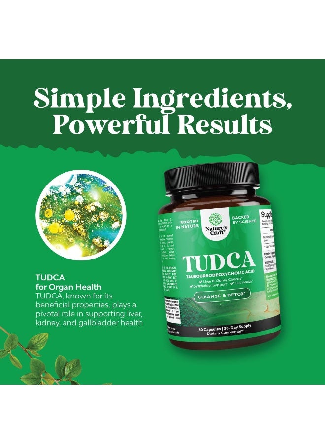 Natures Craft Advanced TUDCA Liver Support Supplement - Extra Strength TUDCA 500mg Bile Salts for Gallbladder Liver and Kidney Support - Liver and Gallbladder Cleanse Tauro Ursodeoxycholic Acid TUDCA Supplement - Image 4
