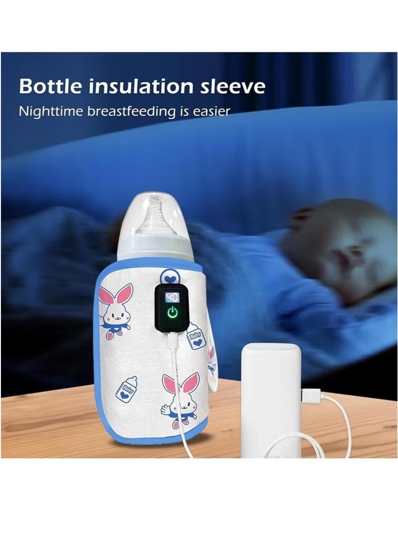 Gonice Baby Bottle Warmer, Baby Bottle Insulation Cover Bottle Warmer with 18W Quick Charge, Portable Bottle Warmer Adjustable Milk Warmer with Temperature Control,For Night Feeding - Image 2