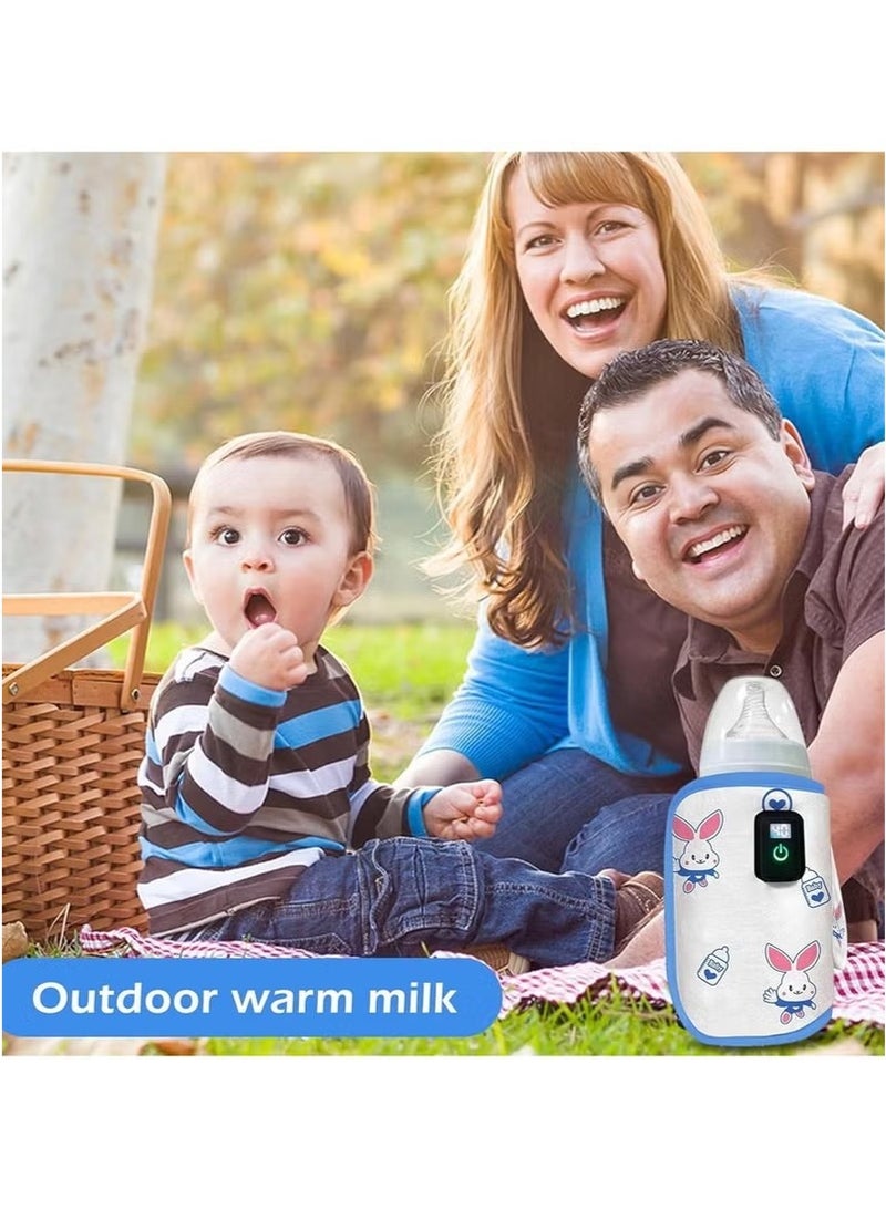 Gonice Baby Bottle Warmer, Baby Bottle Insulation Cover Bottle Warmer with 18W Quick Charge, Portable Bottle Warmer Adjustable Milk Warmer with Temperature Control,For Night Feeding - Image 4