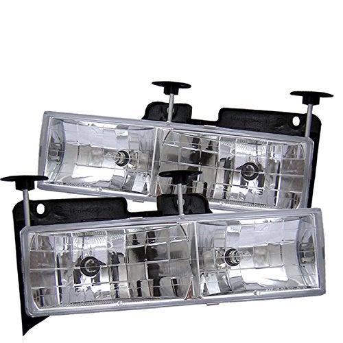 Spyder Auto HD-YD-CCK88-C Chevy C/K Series 1500/2500/3500/Chevy Tahoe/GMC C/K Series 1500/2500/3500/GMC Jimmy/GMC Yukon Chrome Crystal Glass Headlight - Image 1