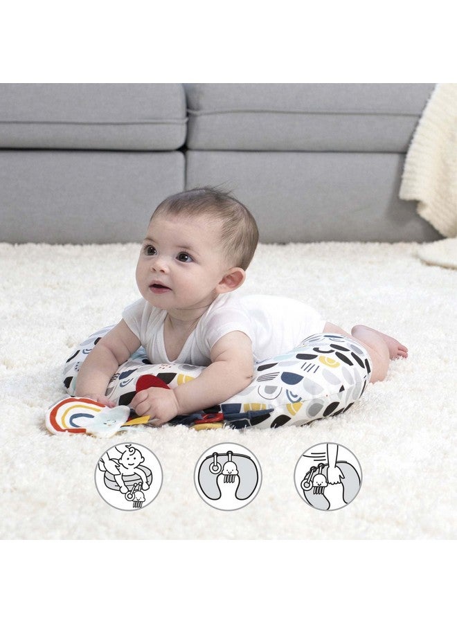 Boppy Tummy Time Prop, Black and White Modern Rainbows with Teething Toys, A Smaller Size for Comfortable Tummy Time, Attached Toys Encourage Neck and Shoulder Strength Building - Image 3