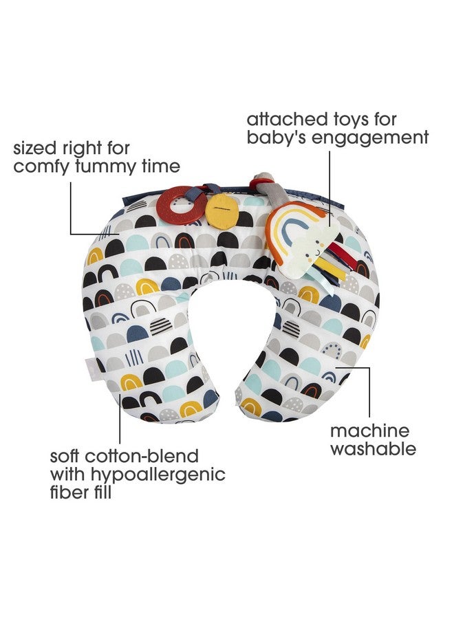 Boppy Tummy Time Prop, Black and White Modern Rainbows with Teething Toys, A Smaller Size for Comfortable Tummy Time, Attached Toys Encourage Neck and Shoulder Strength Building - Image 2