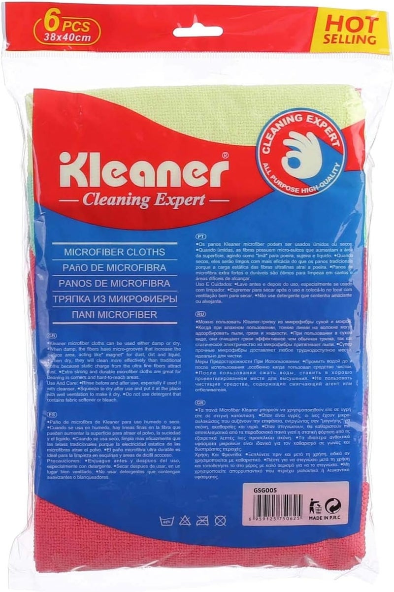 Kleaner Microfiber Cloth Cleaning Household (Pack of 6) 32.3 x 22.5 x 6.4 cm - Image 2