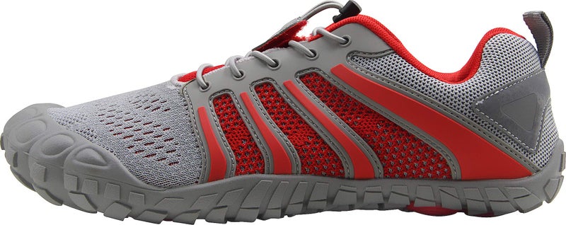 Oranginer Men's Minimalist Runner Slip-on Cross Trainer Shoes Men Gray/Red Size 12 - Image 2