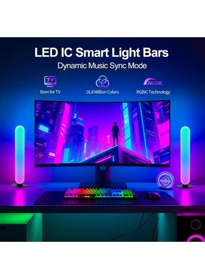 شريط إضاءة LED ذكي (قطعتان)، بأكثر من ١٠٠ وضع ديناميكي ووضع مزامنة الموسيقى - إضاءة خلفية للتلفزيون وإضاءة مزاجية للألعاب والأفلام وتزيين الغرفة - Image 2