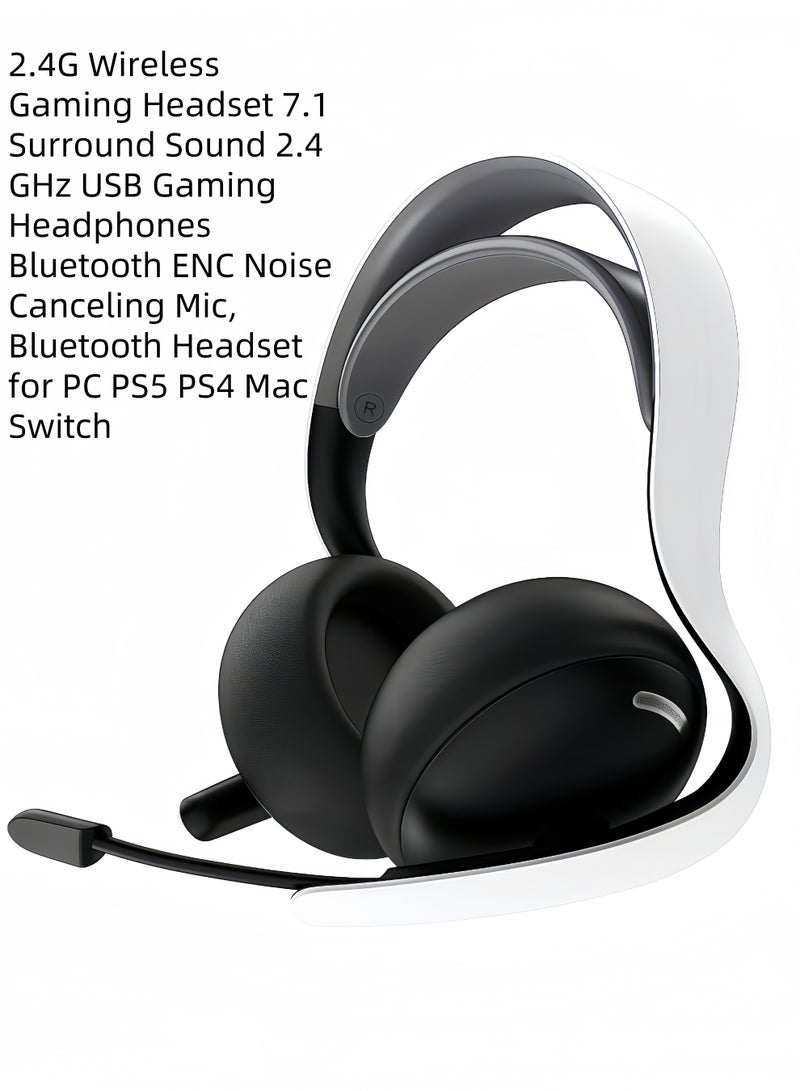 Picun 2.4G Wireless Gaming Headset 7.1 Surround Sound 2.4GHz USB Gaming Headphones Bluetooth ENC Noise Canceling Mic, Bluetooth Headset for PC PS5 PS4 Mac Switch - Image 2