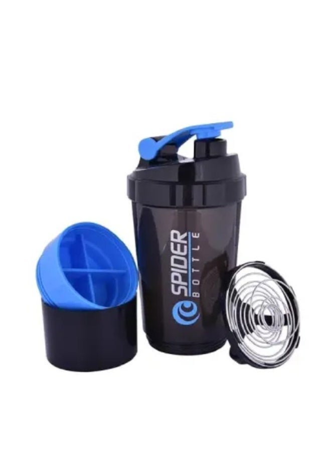 SPIDER BOTTLE UFIT Protein Shaker Bottle - Sports Water Bottle - Non Slip 3 Layer Twist Off 3oz Cups with Pill Tray - Leak Proof Shake Bottle Mixer- Protein Powder 16 oz Shake Cup with Storage (Multi-Color) - Image 4