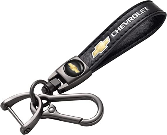 BFIVEANTE leather car keychain set for Chevrolet men and women family present keychain key ring lanyard accessories (black) - Image 5