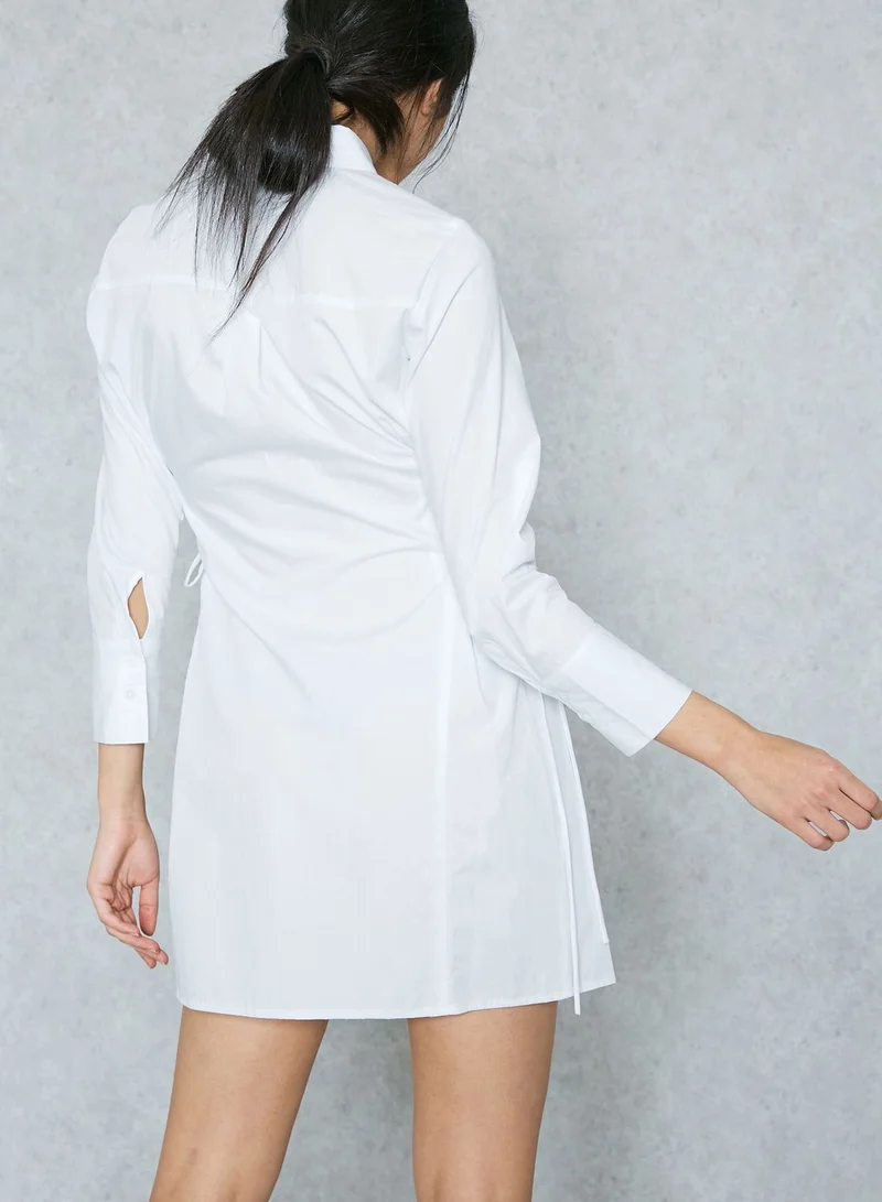 TOPSHOP Side Lace Up Shirt Dress