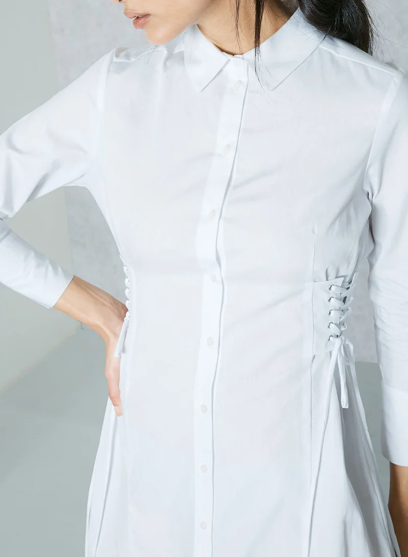 TOPSHOP Side Lace Up Shirt Dress