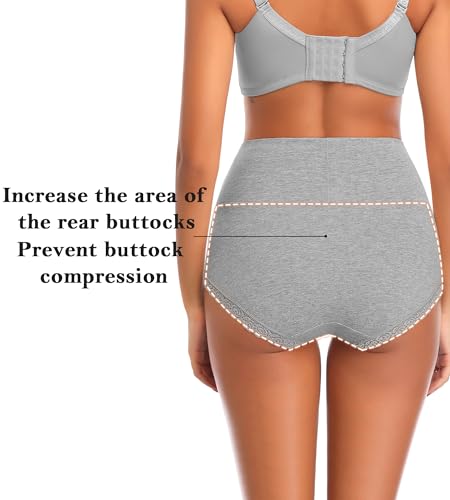 OPIBOO Tummy Control Cotton Underwear Women Stretch Comfortable High Waisted Postpartum Panties Ladies Soft Breathable Full Coverage Briefs Packs - Image 4