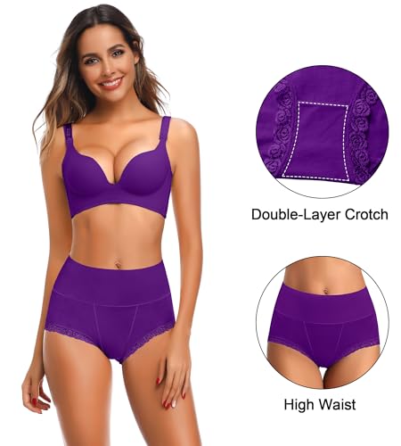 OPIBOO Tummy Control Cotton Underwear Women Stretch Comfortable High Waisted Postpartum Panties Ladies Soft Breathable Full Coverage Briefs Packs - Image 5