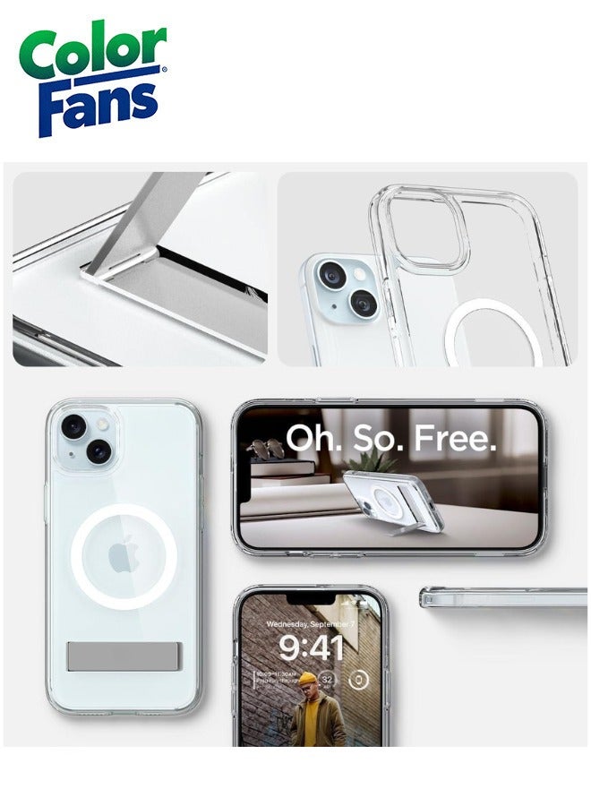 كولور فانس جراب هجين فائق إس ماج فيت لهاتف آيفون 14 بلس مع مسند مضاد للاصفرار - شفاف - Image 5