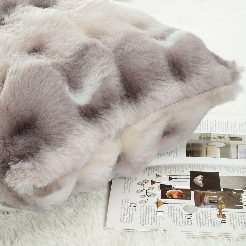 MADIZZ Pack of 2 Thick Plush Wool Throw Pillow Covers 12x20 Inch Grey Taupe Soft Neutral Decorative Throw Pillows Accent Boho Cushion Covers for Couch Sofa Bedroom Pillow Shell - Image 3