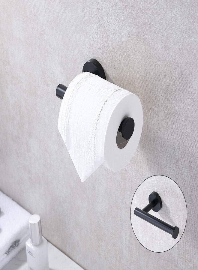 TASTOS Matte Black Toilet Paper Holder SUS304 Stainless Steel, Modern Round Tissue Roll Holders Wall Mount, Toilet Paper Roll Dispenser Bathroom 5 inch TP Holder for Kitchen Washroom - Image 2