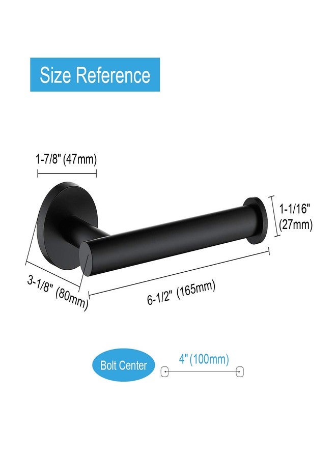 TASTOS Matte Black Toilet Paper Holder SUS304 Stainless Steel, Modern Round Tissue Roll Holders Wall Mount, Toilet Paper Roll Dispenser Bathroom 5 inch TP Holder for Kitchen Washroom - Image 4
