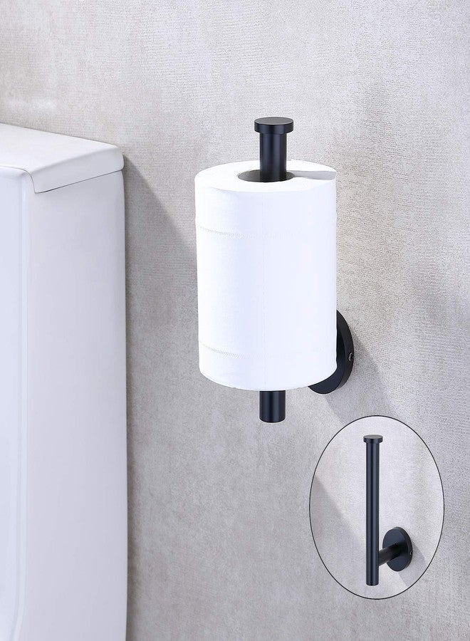 TASTOS Matte Black Toilet Paper Holder SUS304 Stainless Steel, Modern Round Tissue Roll Holders Wall Mount, Toilet Paper Roll Dispenser Bathroom 5 inch TP Holder for Kitchen Washroom - Image 3