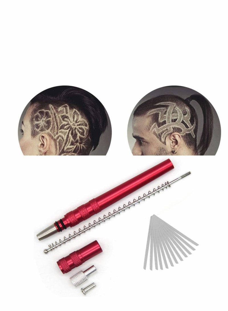 Excefore Hair Razor Pen, Hair Trim Styling Face Eyebrow Shaping Device, Engraved Pen with 20 Blades, DIY Hair Styling Eyebrows Beards Razor Tool - Image 1