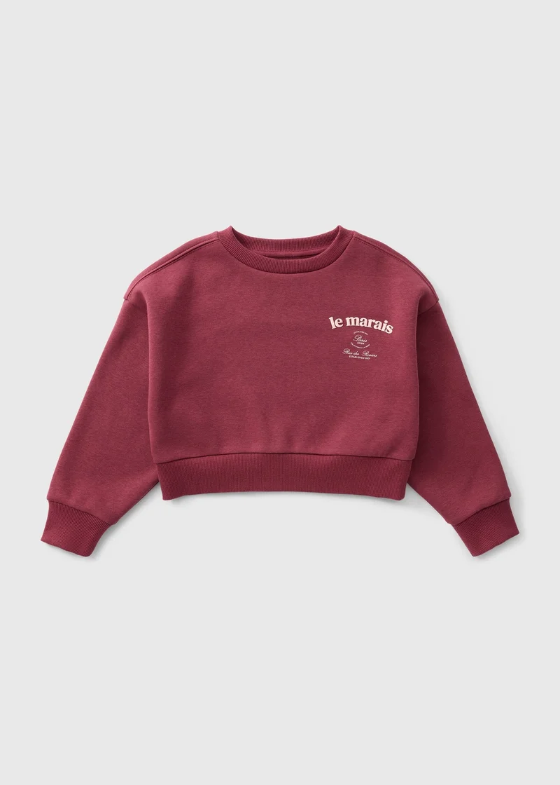 ماتلان Girls Burgundy Le Marais Co Ord Sweatshirt