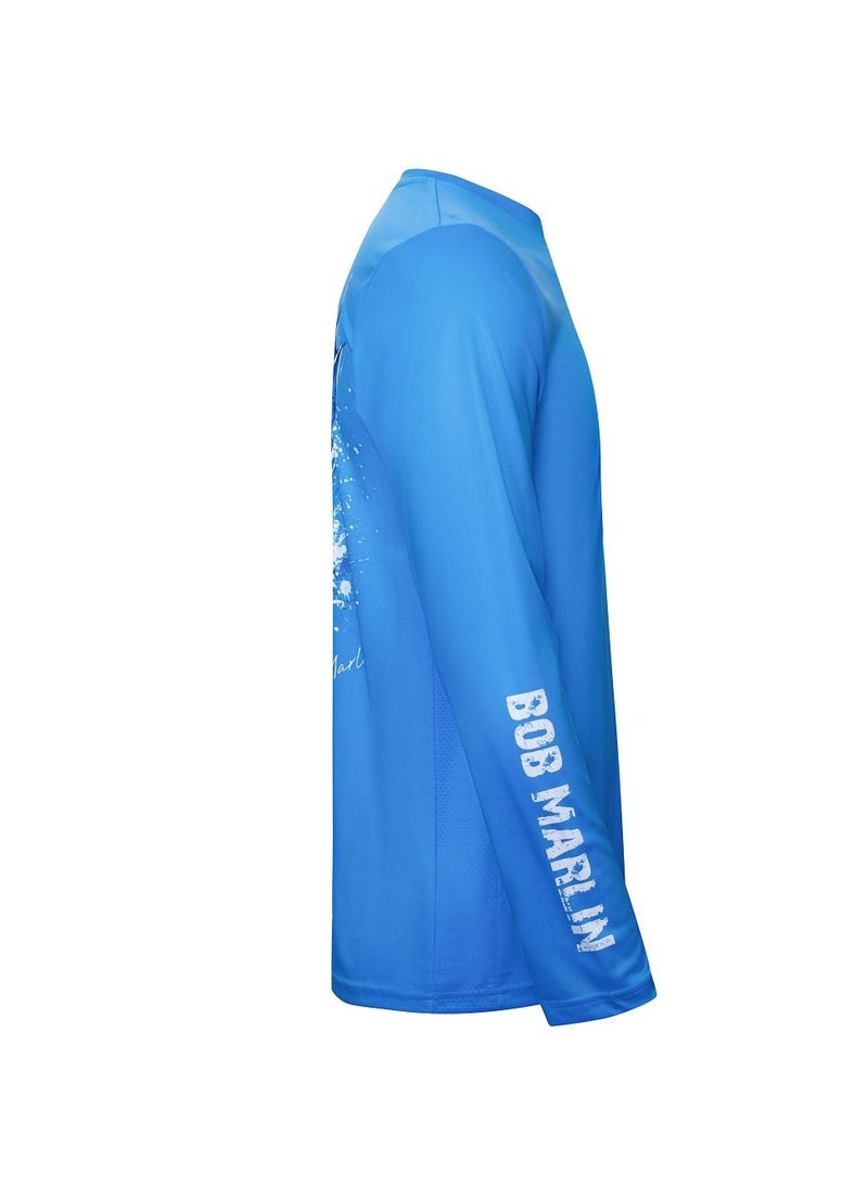 Bob Marlin Performance Shirt Ocean Marlin Blue-Medium - Image 3