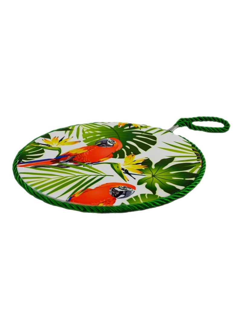 Ceramic Trivets For Hot Pots And Pans, Waterproof Pads For Hot Dishes With Parrot Pattern, Heat Resistant Hot Pads Protectors For Pots & Hot Dish, Kitchen Trivets, Wood Style Trivet Mat (Multicolor) - Image 2