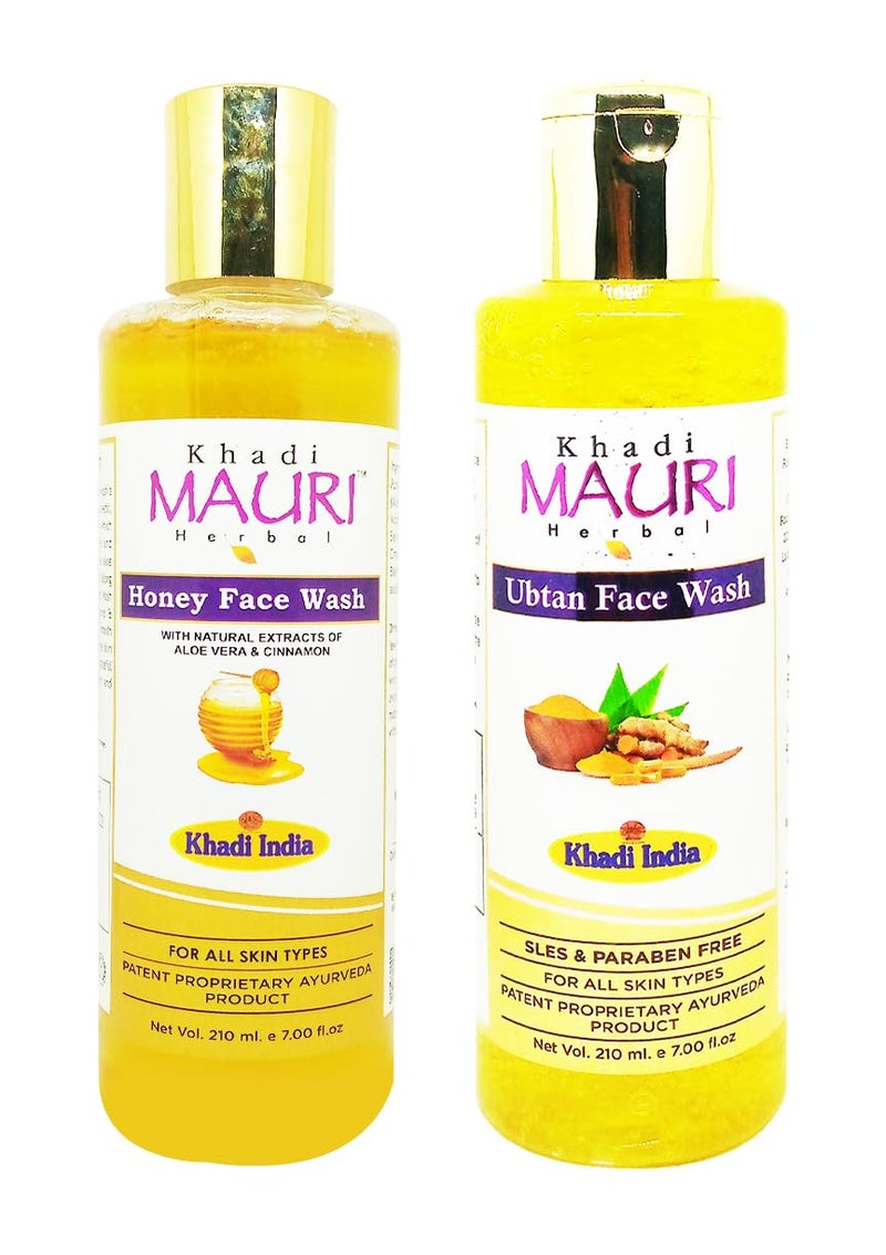 Khadi Mauri Honey & Ubtan face wash - Pack of 2 (420ml) - Image 1