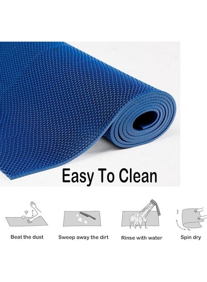 TIB Anti Skid & Multipurpose PVC Rubber Mat for Floor, Swimming Pool Mat, Shower Mat, Carpet, Rainmat, Bathroom Mat, Waterproof Entrance Doormat, Blue, 2X5 Feet - Image 2