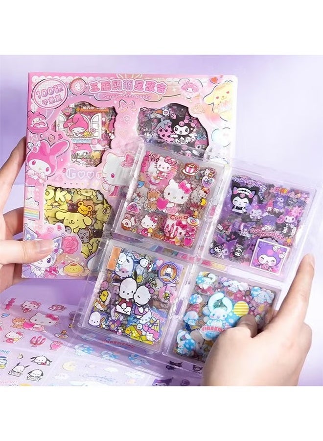 Sanrio 100 Sheets Anime Girl Stickers Pack – Cute Aesthetic Kawaii Cartoon Vinyl Stickers for Scrapbooking, Journaling, Laptop, Room Decor & DIY Crafts - Image 2