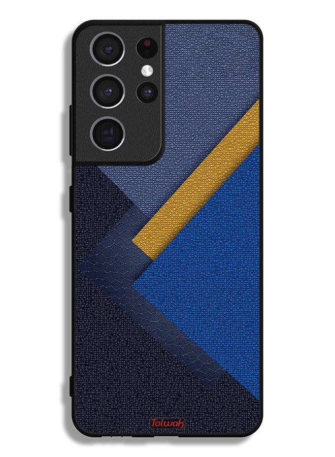 Tolwak غطاء حماية لهاتف Samsung Galaxy S21 Ultra 5G بنمط ظلال جلدية مثلثة - Image 3
