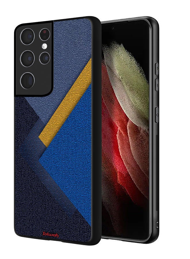 Tolwak غطاء حماية لهاتف Samsung Galaxy S21 Ultra 5G بنمط ظلال جلدية مثلثة - Image 1