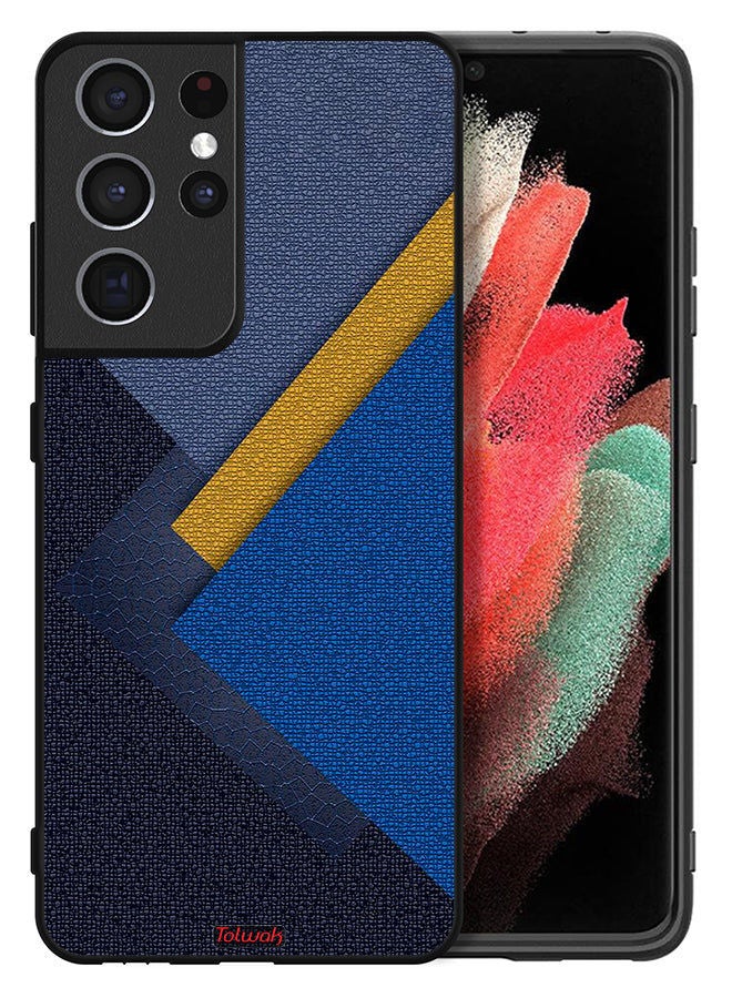 Tolwak غطاء حماية لهاتف Samsung Galaxy S21 Ultra 5G بنمط ظلال جلدية مثلثة - Image 2
