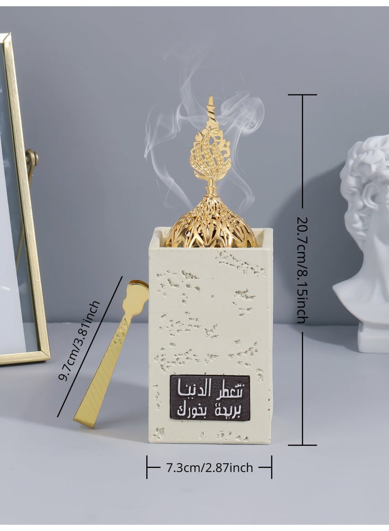 مبخرة جديدة بسيطة من الراتنج مع مشبك، مبخرة بخور بيضاء أنيقة، مناسبة لتزيين المنزل وغرف النوم وغرف المعيشة، هدية مثالية للأصدقاء المقربين - Image 4