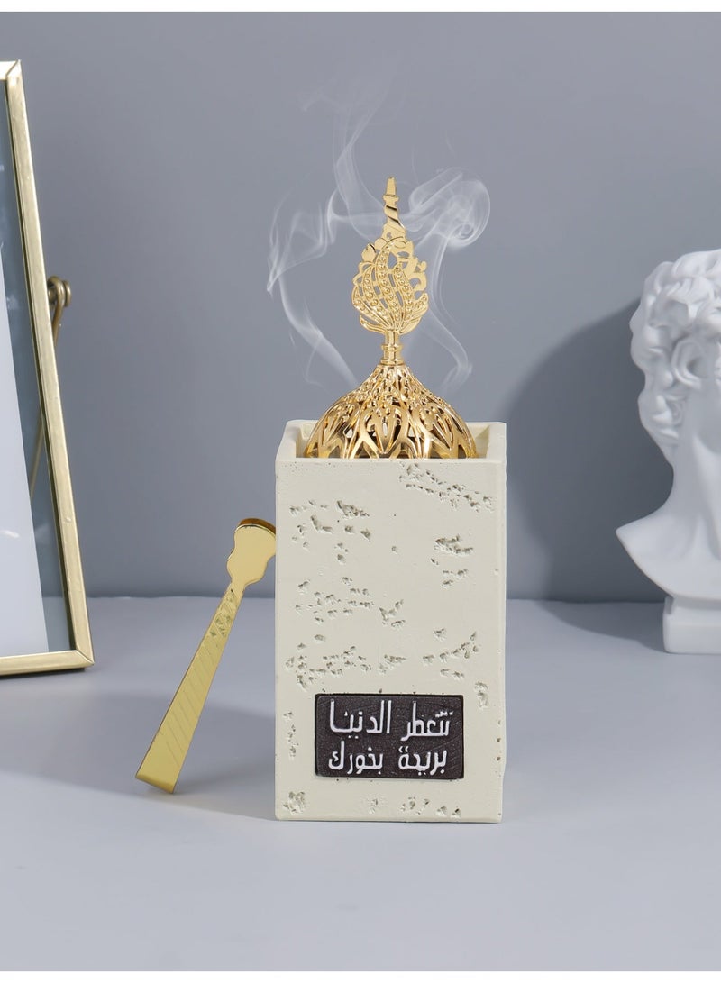 مبخرة جديدة بسيطة من الراتنج مع مشبك، مبخرة بخور بيضاء أنيقة، مناسبة لتزيين المنزل وغرف النوم وغرف المعيشة، هدية مثالية للأصدقاء المقربين - Image 2