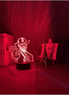 3D Multicolor Night Light Illusion Decoration Gifts EID Arthur Morgan Figure Kids LED Night Light Game Red Dead Redemption 2 Gift Acrylic 3D Lamp for Room Decor Nightlight